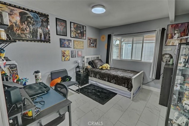 4519 Bresee Ave, Baldwin Park, CA 91706 - bedroom featuring marble look tiles and baseboards