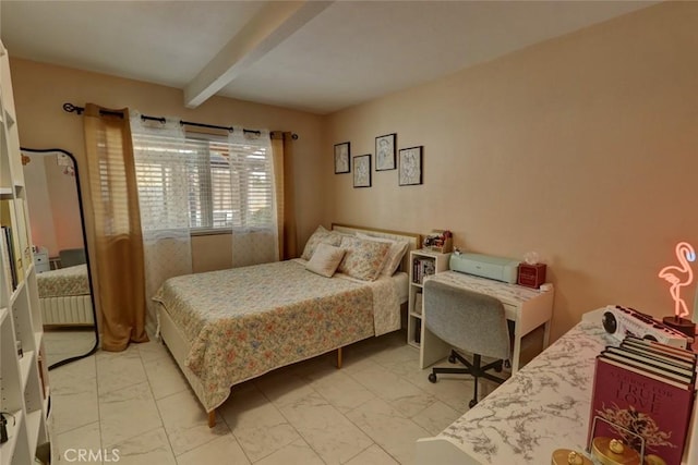 4519 Bresee Ave, Baldwin Park, CA 91706 - bedroom with light marble finish flooring and beam ceiling