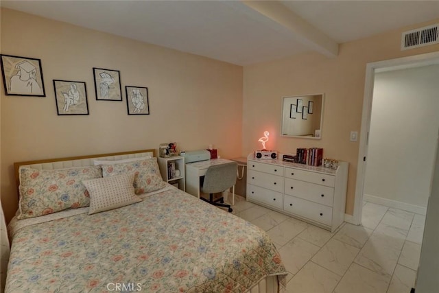 4519 Bresee Ave, Baldwin Park, CA 91706 - bedroom with light marble finish floors and beam ceiling