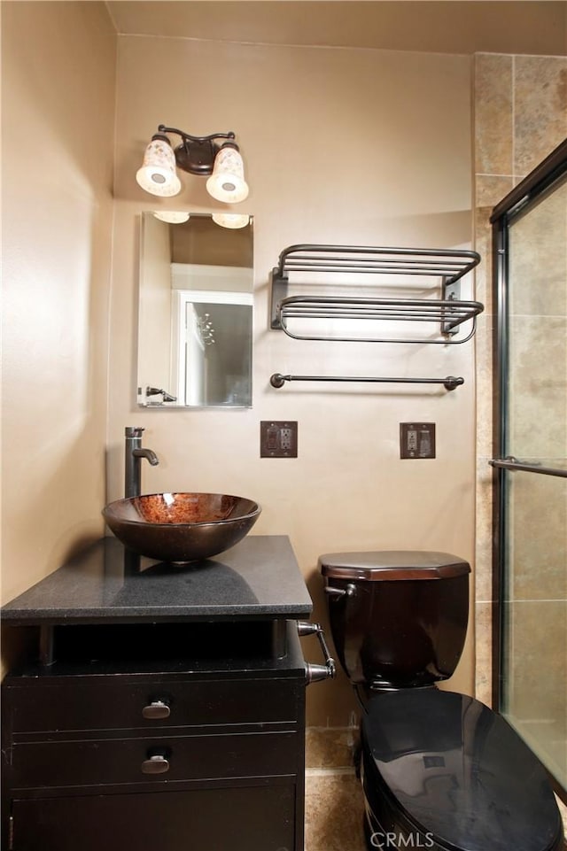 738 S Norton Ave, Los Angeles, CA 90005 - full bathroom with vanity and a shower with door