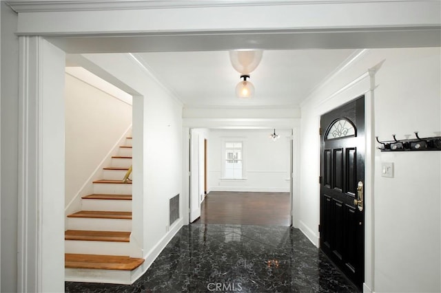 738 S Norton Ave, Los Angeles, CA 90005 - foyer with stairway and crown molding