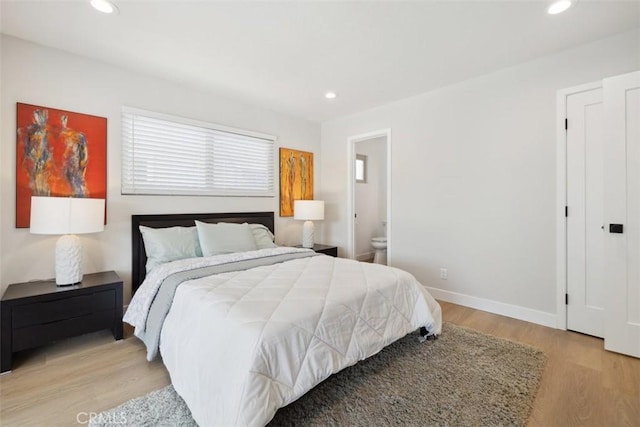 311 Prospect St, Oak View, CA 93022 - bedroom with light wood finished floors, recessed lighting, and ensuite bath