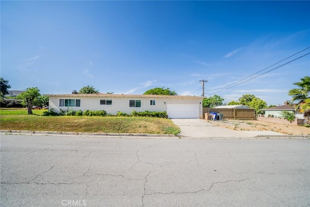 12995 Leith Way, Yucaipa, CA 92399 - single story home with concrete driveway, an attached garage, and stucco siding