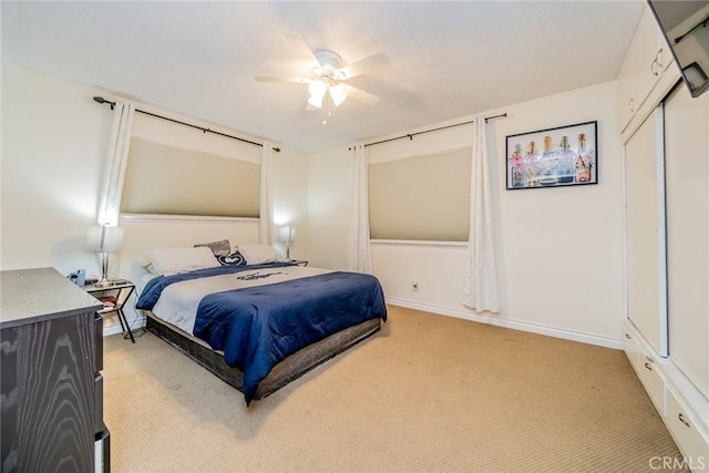 12995 Leith Way, Yucaipa, CA 92399 - bedroom with light carpet and a ceiling fan