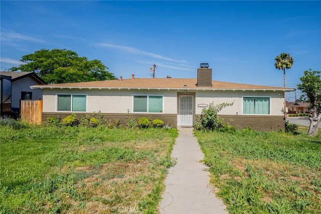 12995 Leith Way, Yucaipa, CA 92399 - single story home featuring brick siding, a chimney, and stucco siding