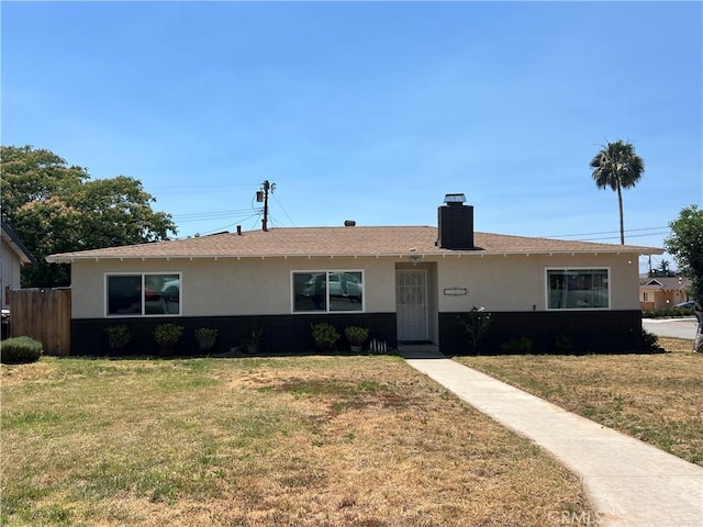 12995 Leith Way, Yucaipa, CA 92399 - ranch-style house with stucco siding and a chimney