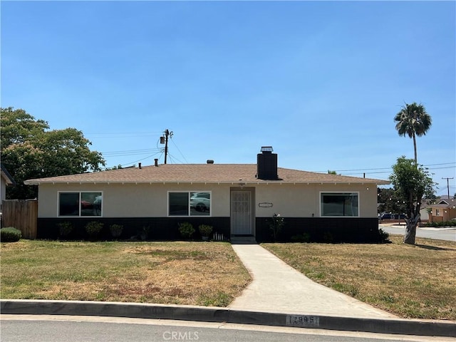 12995 Leith Way, Yucaipa, CA 92399 - view of front of property with stucco siding and a chimney