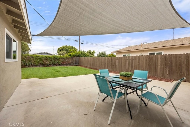 19331 Cindy Ln, Huntington Beach, CA 92646 - fenced backyard featuring outdoor dining space and a patio