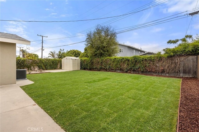 19331 Cindy Ln, Huntington Beach, CA 92646 - fenced backyard featuring a storage unit