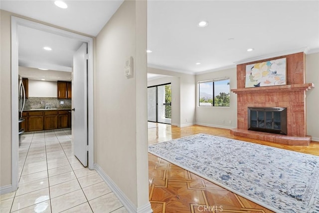 635 E Elmwood Ave Unit 307, Burbank, CA 91501 - corridor with recessed lighting and ornamental molding
