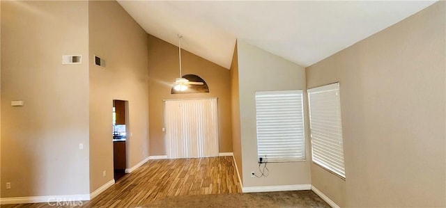 186 S Massachusetts St, Lake Elsinore, CA 92530 - entryway with wood finished floors and lofted ceiling