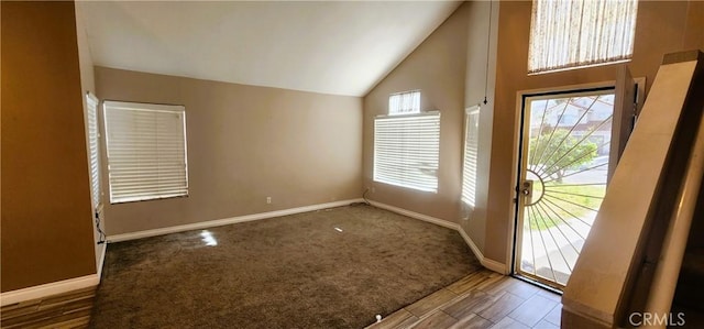 186 S Massachusetts St, Lake Elsinore, CA 92530 - carpeted entryway with vaulted ceiling and wood finished floors
