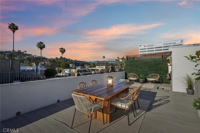 7124 Hollywood Blvd Unit 5, Los Angeles, CA 90046 - wooden terrace featuring outdoor dining area