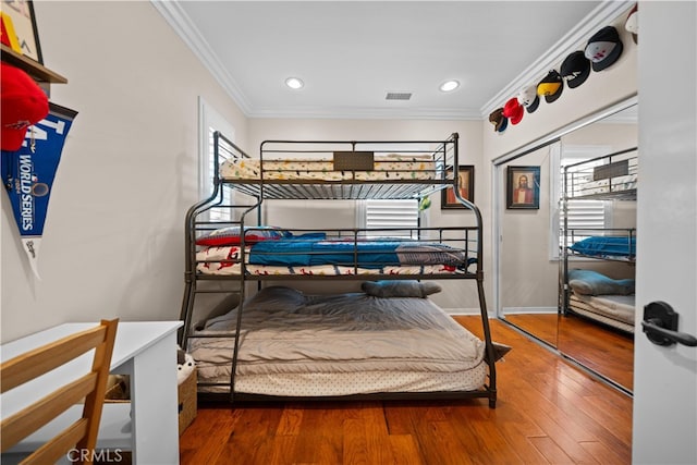 35 Twin Gables, Irvine, CA 92620 - bedroom with crown molding, wood finished floors, and recessed lighting