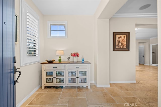 35 Twin Gables, Irvine, CA 92620 - foyer with stone tile floors and crown molding