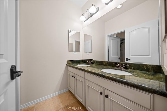 35 Twin Gables, Irvine, CA 92620 - full bath with double vanity and tile patterned floors