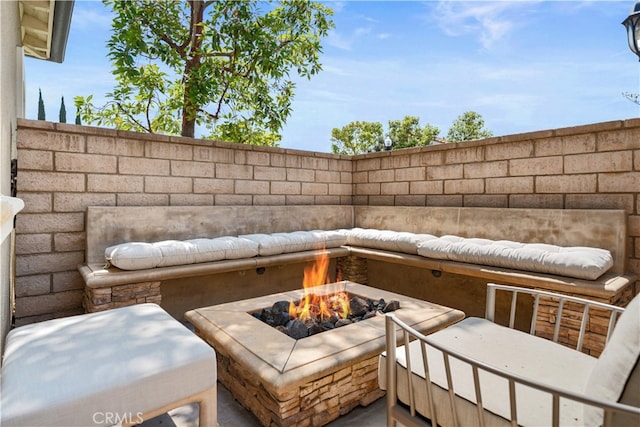 35 Twin Gables, Irvine, CA 92620 - view of patio / terrace featuring a fire pit