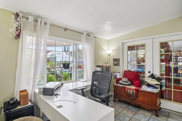 5070 Limerick Ave, Clairemont Mesa, CA 92117 - office space with french doors and stone finish floors