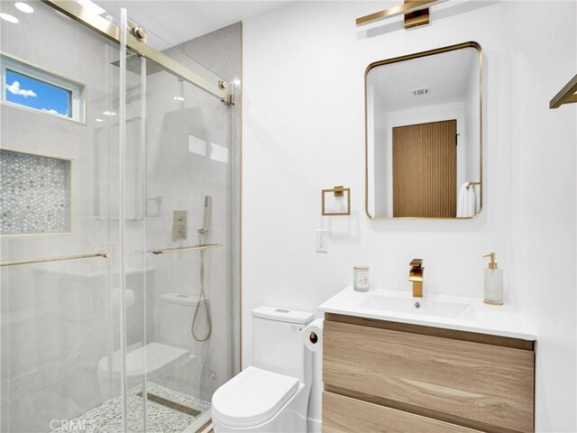 7055 Fallbrook Ave, West Hills, CA 91307 - bathroom with vanity and a stall shower