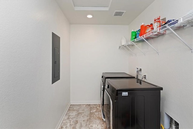 21288 Telegraph Rd, Riverside, CA 92507 - washroom featuring washer and dryer, recessed lighting, and electric panel