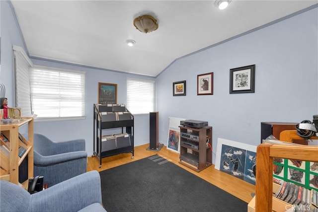 929 E Marshall Pl, Long Beach, CA 90807 - living room with lofted ceiling and wood finished floors