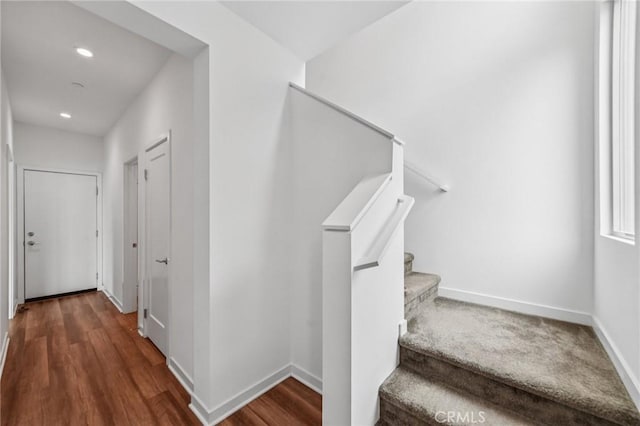 301 Placemark, Irvine, CA 92614 - staircase with wood finished floors and recessed lighting