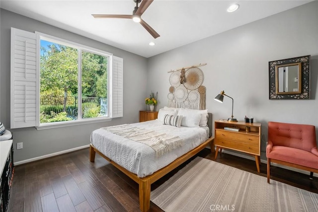 1012 Maggie Ln, Nipomo, CA 93444 - bedroom featuring multiple windows, wood finished floors, ceiling fan, and recessed lighting