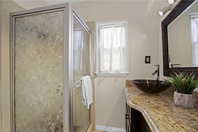 4841 E Los Coyotes Diagonal, Long Beach, CA 90815 - full bath with vanity and a stall shower