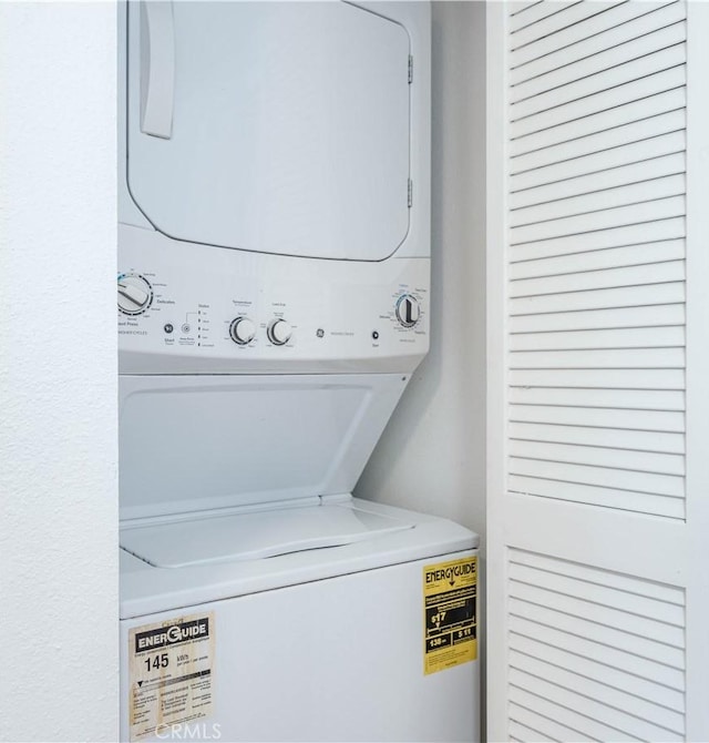 13801 Shirley St Unit 14, Garden Grove, CA 92843 - washroom with stacked washer / drying machine