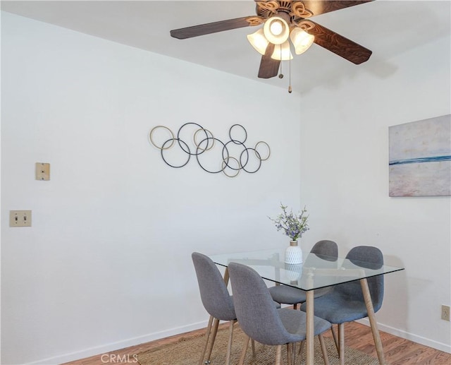 13801 Shirley St Unit 14, Garden Grove, CA 92843 - dining area featuring light wood-type flooring and a ceiling fan