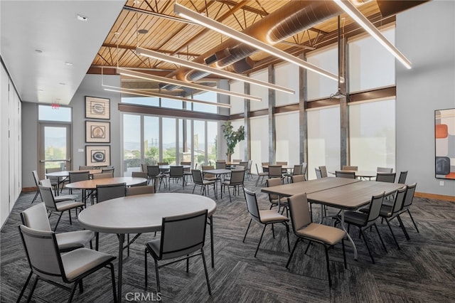 1649 Spring Run Ln, Beaumont, CA 92223 - dining space with a high ceiling and carpet
