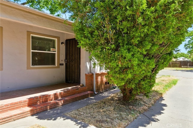 2723 57th St, Sacramento, CA 95817 - doorway to property with stucco siding