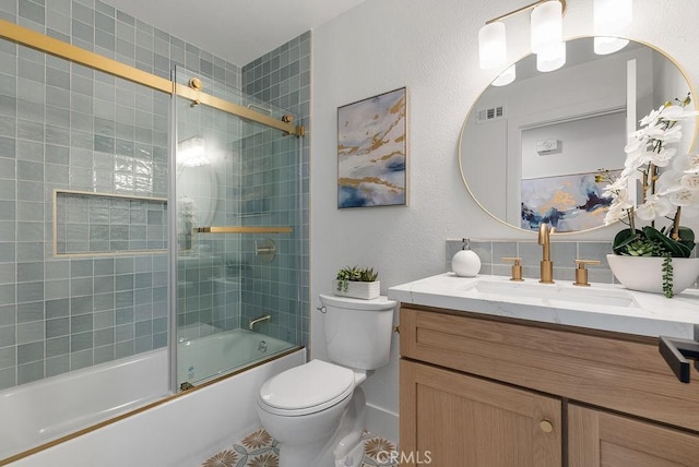 13020 Beach St, Cerritos, CA 90703 - full bathroom featuring vanity, bath / shower combo with glass door, and tile patterned floors