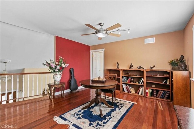 2374 Corydon Ave, Norco, CA 92860 - office space with ceiling fan and wood finished floors