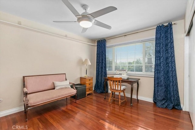 2374 Corydon Ave, Norco, CA 92860 - sitting room with wood finished floors and a ceiling fan