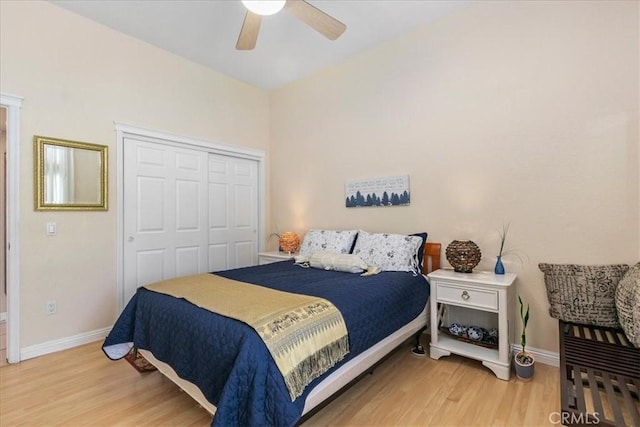 2374 Corydon Ave, Norco, CA 92860 - bedroom featuring light wood finished floors, a closet, and a ceiling fan