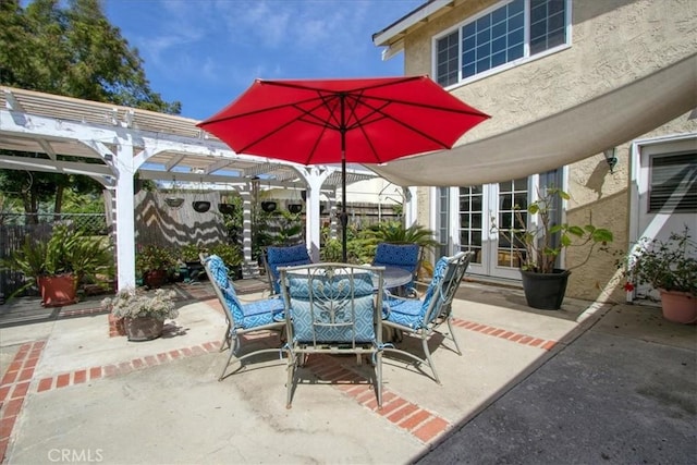 2374 Corydon Ave, Norco, CA 92860 - view of patio / terrace featuring a pergola, french doors, and outdoor dining area