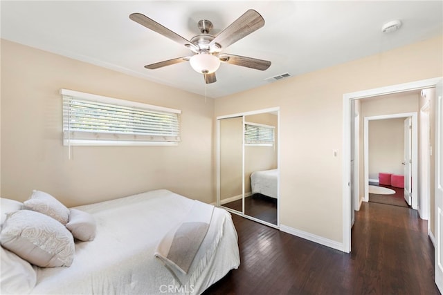 325 Sunrise St, Placentia, CA 92870 - bedroom with wood finished floors, a closet, and a ceiling fan