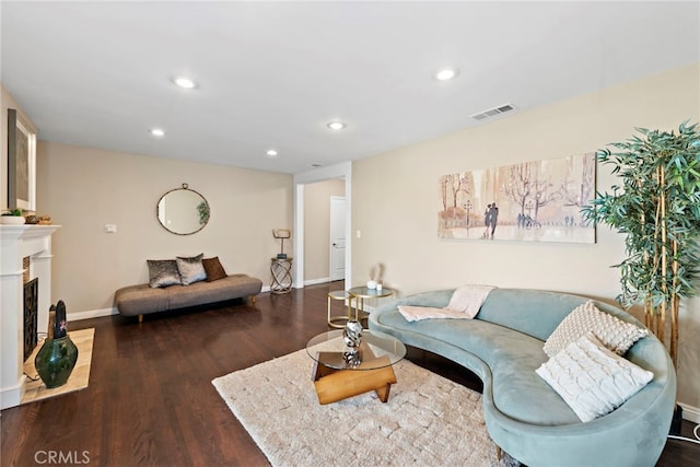 325 Sunrise St, Placentia, CA 92870 - living area featuring wood finished floors, recessed lighting, and a fireplace