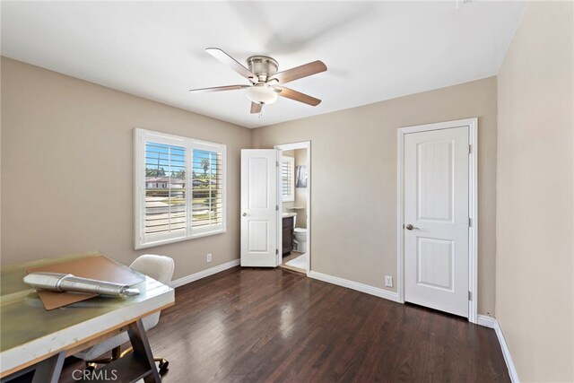 325 Sunrise St, Placentia, CA 92870 - office space with ceiling fan and wood finished floors