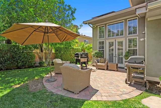 19256 Jasper Hill Rd, Lake Forest, CA 92679 - view of patio featuring an outdoor living space and area for grilling