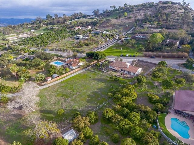 5027 Sleeping Indian Rd, Fallbrook, CA 92028 - aerial view of property and surrounding area with a pool area