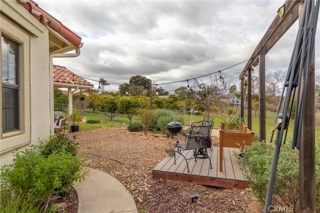 5027 Sleeping Indian Rd, Fallbrook, CA 92028 - view of yard featuring a wooden deck