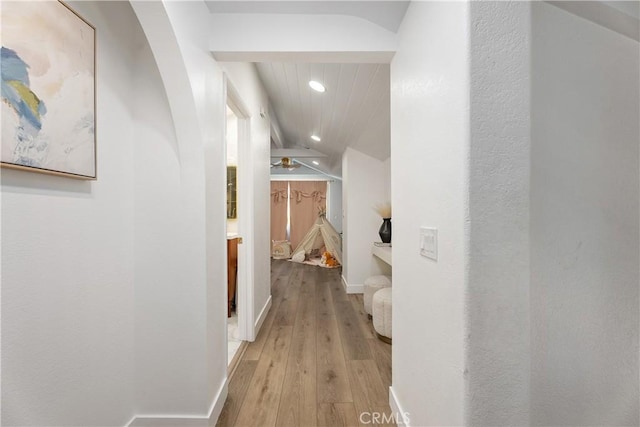 5825 Paseo De La Cumbre, Yorba Linda, CA 92887 - corridor with vaulted ceiling, light wood finished floors, and recessed lighting