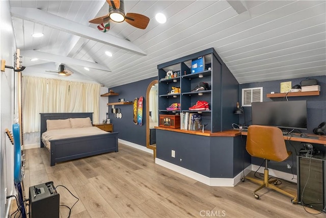 5825 Paseo De La Cumbre, Yorba Linda, CA 92887 - bedroom featuring wood finished floors, an office area, recessed lighting, and ceiling fan