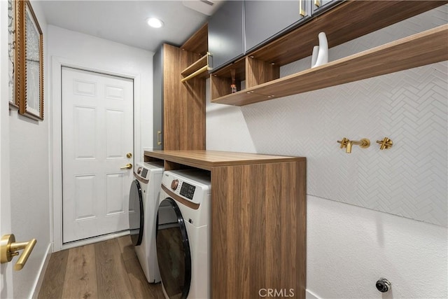 5825 Paseo De La Cumbre, Yorba Linda, CA 92887 - washroom with washing machine and dryer, cabinet space, and dark wood-style floors