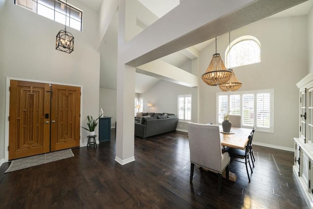 2044 Columbus Way, Vista, CA 92081 - foyer with a chandelier, a high ceiling, and dark wood finished floors