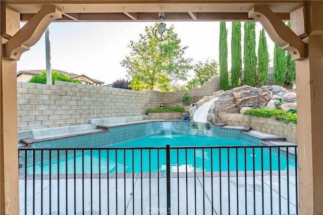 40209 Chelsea Ct, Palmdale, CA 93551 - view of swimming pool featuring a water slide and a fenced backyard