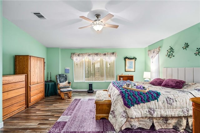 40209 Chelsea Ct, Palmdale, CA 93551 - bedroom featuring dark wood-style flooring and a ceiling fan