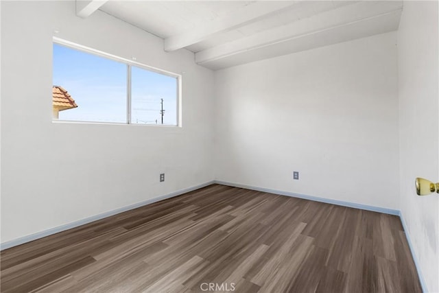 43606 Stanridge Ave, Lancaster, CA 93535 - empty room featuring beamed ceiling and wood finished floors